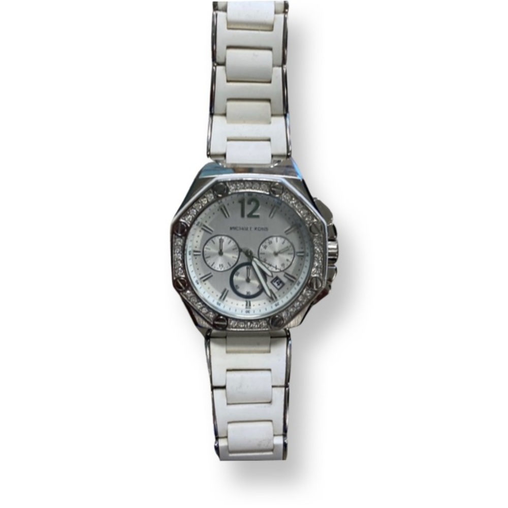 Hard-to-Find Michael Kors Camille MK5563 Silver Chronograph Watch - Picture 5 of 6